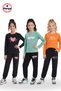 3-Piece Round Neck Sweatshirt Black Tracksuit with Print Detail 6-Piece Girls' Top and Bottom Set