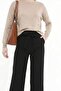Women's Black High Waist Belted Palazzo Pants Wide Leg - 7