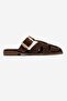 Bevolina Women's Genuine Leather Slippers Brown Suede - 2