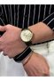 Vintage Dial Black Men's Wristwatch Stainless Steel Case Leather Band Durable Colorfast - 5