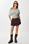 Open Shoulder Modal Blouse Lby0048 Gray Melange - 3