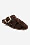 Bevolina Women's Genuine Leather Slippers Brown Suede