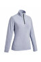 Women's Half-Zip High Collar Gray Melange Fleece Sweatshirt - 4