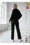 Women's Black Knitwear Trousers Single Bottom S-M-L Compatible Flexible One Size - 2