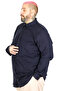 Mode XL Large Size Men's Long Sleeve Linen Shirt 20396 Dark Blue - 2