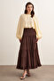 Ruth Layered Voile Long Skirt Brown - 2