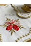 6 Linen Fabric Embroidered Coffee Side Cocktail Napkins & Coasters Serving Napkins - 3