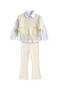 Girl's Knitwear Sweater and Ribbed Trousers Set – Cream - 8