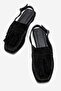 Chris Women's Genuine Leather Sandals Black Suede - 4