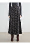Nevavm Farklı Color Combination Zippered Plaid Flared Skirt - 2