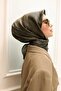 وشاح لامع منقوش - 8647 - أخضر بني - 6