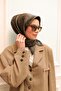 وشاح لامع منقوش - 8647 - بني رمادي - 4