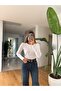 Buttoned Ribbed Blouse -White
