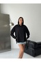Women's Black Striped Oversize Shirt - 2