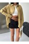 Women's Yellow Striped Oversize Shirt - 4