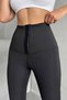 Women's Black Diver Fabric High Waist Corset Leggings - Gathering Spanish Leggings V-9 - 3