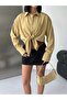 Women's Yellow Striped Oversize Shirt - 5