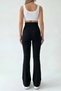 Women's Black High Waist Corset Detailed Gathering Spanish Leggings Pants - 3