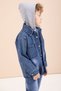 Blue Hooded Jean Jacket and Pants, Boy's Printed T-Shirt, 3-Piece Set 23616 - 6