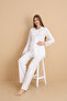 4022 Special Design Long Sleeve Maternity Pajama Set, Set of 3 - 2