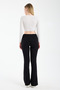 Women's Black Spanish Leggings with Folded Waist - H5989 - 2