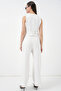 6709 Women's Vest and Pants Two-Piece Set - White - 6