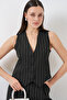 6709 Women's Vest and Pants Two-Piece Set - D. Black - 2