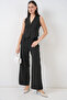 6709 Women's Vest and Pants Two-Piece Set - D. Black - 6