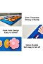 Montessori Basic Life Skills Activity Educational Toys Felt Busy Board for Toddlers, Blue - 4