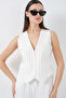 6709 Women's Vest and Pants Two-Piece Set - White - 2