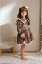 Girl's Leopard Patterned Dress with Lace Detail, Stylish for Special Occasions Model-107-Jlb-074 - 5