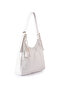 Stella Faux Leather Women's Shoulder Bag with Charms and Adjustable Strap Detail, White - 2