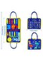 Montessori Basic Life Skills Activity Educational Toys Felt Busy Board for Toddlers, Blue - 2