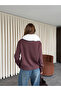 Burgundy Fur Collar Cardigan - 261002 - 5