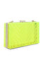 Women Yellow Transparent Chevron Pattern Clear Clutch Bags - 3