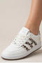 Women's Leopard-Printed Sneaker Daily White Sneakers - 3