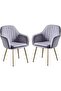 Velvet Dining Chairs Grey (Set of 2)
