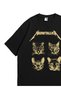 Unisex Black Oversize T-Shirt - Meowtallica Cat Printed 100% Cotton Crew Neck Streetwear T-Shirt - 3