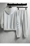 Printed Men's Hooded Sweatshirt Top and Bottom Tracksuit Set - 4