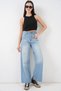 Women's Wide Leg High Waist Palazzo Jeans 6656 - Light Blue - 5