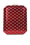 Women Red Metallic Cut Out Clutch Bag - 2
