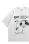 Unisex White Oversize T-Shirt - What Is Cat Printed 100% Cotton Crew Neck Streetwear T-Shirt - 3