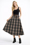 Park Moda Plaid Pattern Belt Detailed Camisole Italian Long Skirt