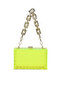Women Yellow Transparent Chevron Pattern Clear Clutch Bags - 6