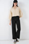 Women's Striped Oversize Short Shirt 20326 - Beige - 2