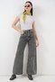 Women's Wide Leg High Waist Palazzo Jeans 6656 - Gray