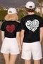 T-Shirt Couple Combination February 14 Valentine's Day 2-Pack Price Hearts Printed
