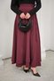 Women's Slit Detail Ribbon Maxi Skirt Burgundy - 7
