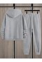 Men's Hooded Sweatshirt Top and Bottom Tracksuit Set with Brok Print - 4