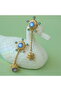 Sky Crystal Stone Steel Earrings - 3